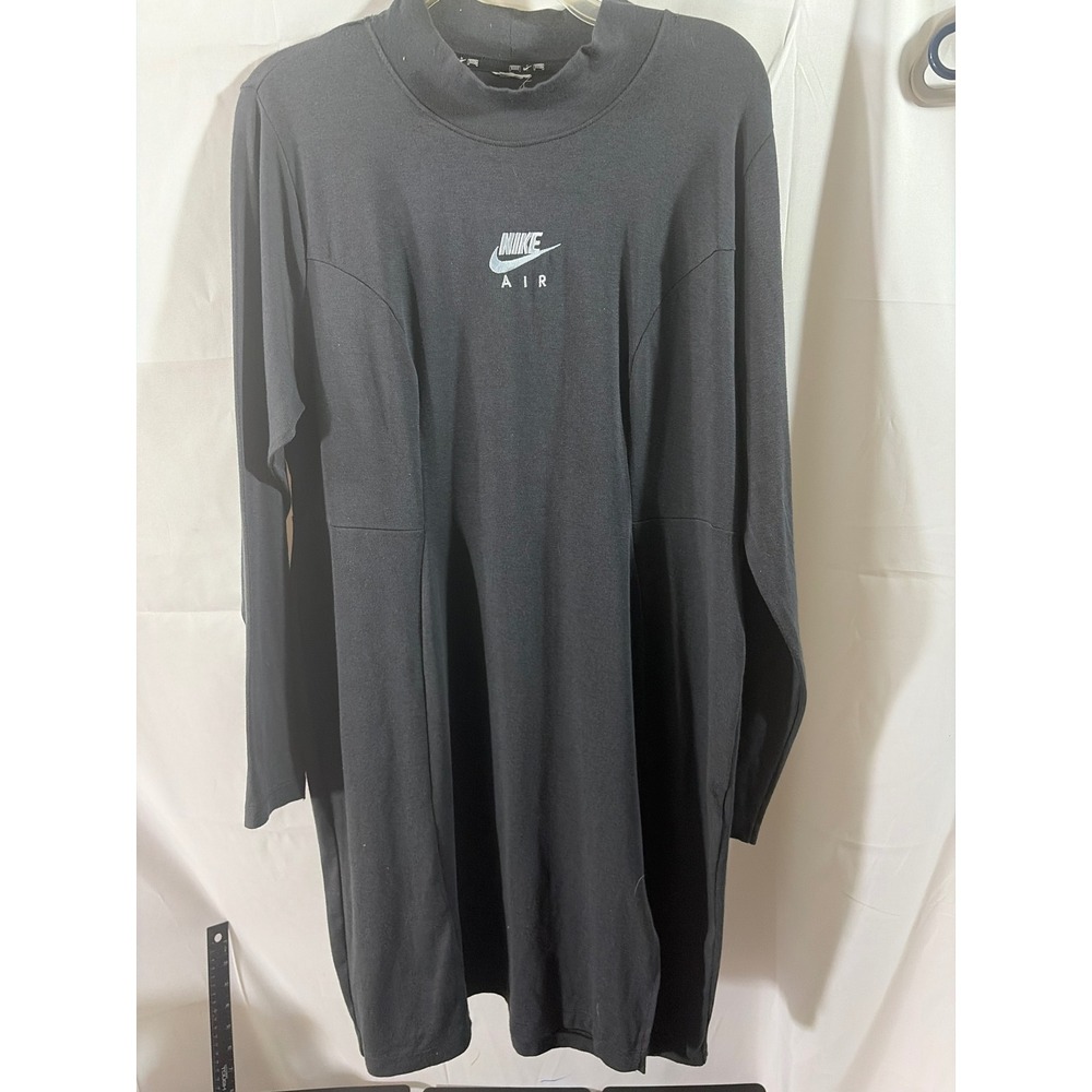 Nike Air Mock Neck Dress Womens 1X Black Excellent Long Sleeve DM9192-010